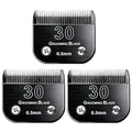 3 Pcs Size 30# Detachable Dog Grooming Blades, Compatible with Andis, Oster A5, Wahl KM10 Series Clippers, Cut Length 0.5mm, Black (30# 0.5mm, 3Pcs) - size: 30# 0.5mm, 3 Pcs