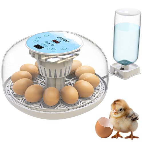 M12 Incubators for Hatching Eggs - Egg Incubator with Automatic Turner and Humidity Control - 12/24 Eggs - Incubadora de Huevos de Gallina - Easy to Use and Clean - 360° View - Blue - color: Blue