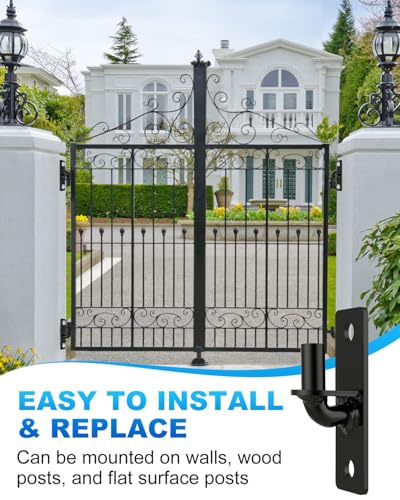 Gate Hinges Wall Mount with 5/8" Pin, 2 Pack Farm & Chain Link Gate Hinges | Rust-Resistant Gate Hinges, Heavy Duty Outdoor Metal Gate Hardware for Fences, Barns, Sheds, and Gates - size: 2 Pack
