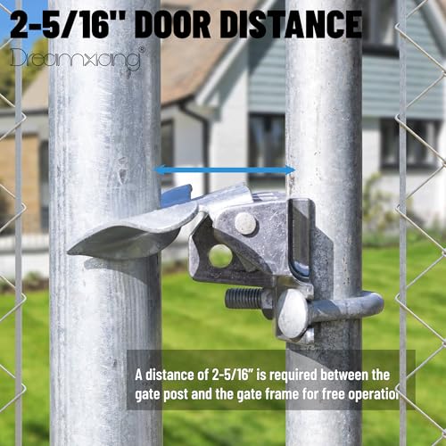 Chain Link Butterfly Gate Latch for 1-3/8" Gate Frame and 2-3/8" Gate Post | Chain Link Fence Latch Kennel Gate Latch 1 Pack