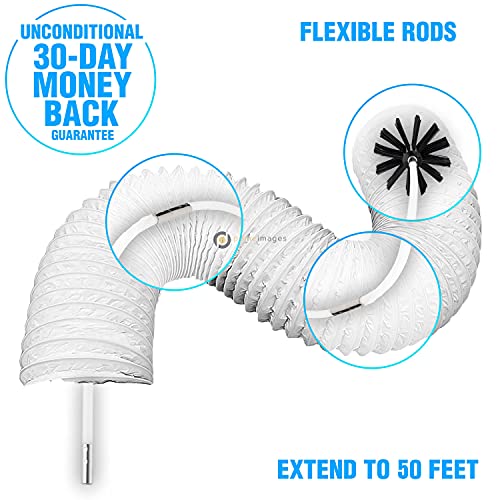 The Professional Dryer Vent Cleaner Kit -(50-Feet) Innovative Lint Remover Reusable Strong Nylon| Flexible Lint Brush with Drill Attachment for Faster Cleaning - size: 50 Feet
