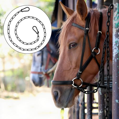 39 inch Gate Chain Lock with Both-Ended Carabiners,Chain Dia 3 mm,Black | 304 Stainless steel, for outdoor fence gates,pet cages, easy to lock/unlock, extra security, for gate that wouldn’t stay shut - size: 39" x 1/8"