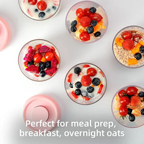 400ml Meal Prep Container Set of 4 Pink Tritan Plastic Food Storage Containers with Lids, Airtight Leakproof Pop Top Lid Bowl for Breakfast Leftovers - color: 400ml*4 Pink