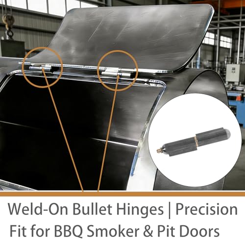 4 Pcs 6 Inch BBQ Smoker Weld on Bullet Hinges,Heavy Duty gate hinger,Carbon Steel Weldable Barrel Hinge for Swing Door Trailer Ramp - size: 6 Inch