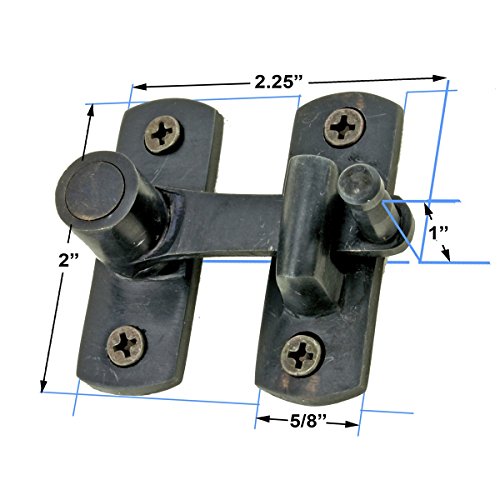Renovators Supply Manufacturing Door Latch 2 in. Oil Rubbed Bronze Gate Latch/Barn Door Latch Lock with Mounting Hardware - color: Oil Rubbed Bronze