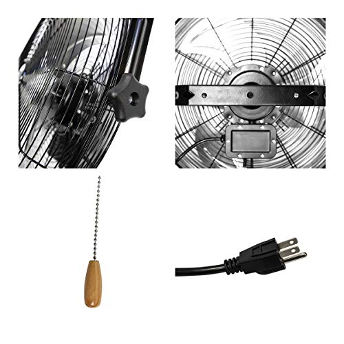 Maxx Air Wall Mount Fan | 18" Commercial Grade Fan for, Garages, Shop, Barns and Patios for Indoor Use | Easy Operation and Powerful 1,450 CFM | Residential Wall Mount - size: 18" Residential Wall Mount