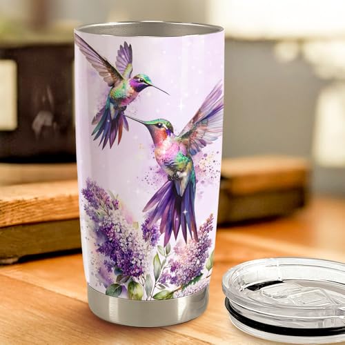 SANDJEST Hummingbird Tumbler 20oz Stainless Steel Insulated Travel Mug Cup for Women Girls Grandma Mom Hummingbird Gifts for Birthday Christmas Mothers Day - color: Hummingbird