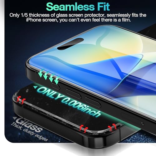 3 Pack Flexible Film Screen Protector for iPhone 16 Pro, Non-breakable Soft TPU Hydrogel Film for iPhone 16 Pro Screen Protector Film (NOT Glass) - size: iPhone 16 Pro