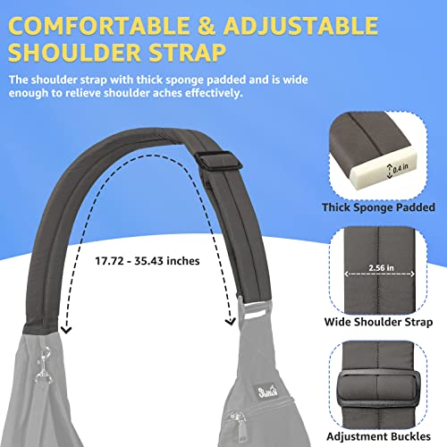 SlowTon Dog Carrier Sling - Thick Padded Shoulder Strap Adjustable, Grey S | Dog Carriers for Small Dogs, Puppy Carrier Purse for Pet Cat with Front Zipper Pocket Safety Belt Machine Washable - color: A-Grey Cotton Fabric