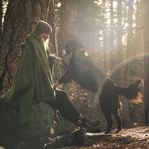Arcturus Rainier Wool Blanket - 4.5lbs Warm, Heavy, Washable, Large | Great for Camping, Outdoors, Survival & Emergency Kits (Four Cedars) | 70% Wool, 550 GSM, Warm Even When Wet, Naturally Fire-Retardant, Triple-Washed, Home & Outdoor Adventures, 64" x 8