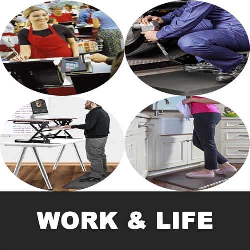 Anti Fatigue Floor Mat,Kitchen Mat, Standing Desk Mat – Comfort at Home, Office, Garage - Polyurethane(PU) Foam (Square Black, 17" L x 17" W x 0.8" Th) - color: Black, size: 17"L x 17"W x 0.8"Th