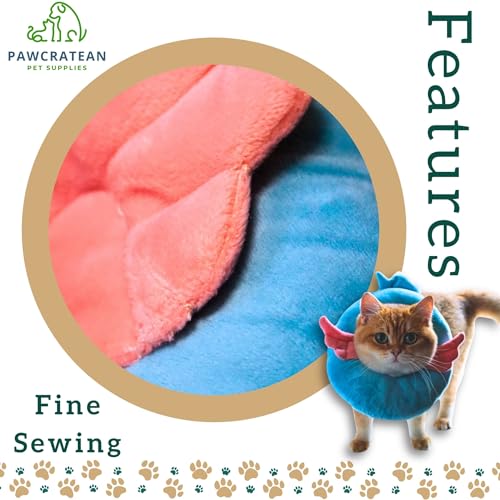 Adjustable Comfy Flower Style Elizabeth Collar for Cats Puppies Soft Recovery Cone Pet Protective Neck Collar (Blue Angel Wing, Small) - color: Blue Angel Wing, size: Small