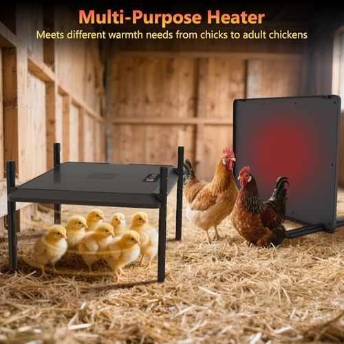 Smart Chick Brooder Heating Plate, Chicken Coop Heater, 75W Brooder Heater with Timer & Adjustable Thermostat, Radiant Heat Panel for Poultry, Energy-Efficient, UL-Compliant