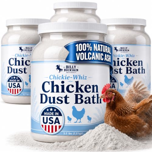 4 x 5.5lb Chickie Whiz Dust Bath, All-Natural Chickie Whiz Dust Bath Powder for Chickens for Healthier Chicken Eggs, Clean, Healthy Chickens Other Small Pet Animals by Billy Buckskin Co. - size: 4 x 5.5 LB