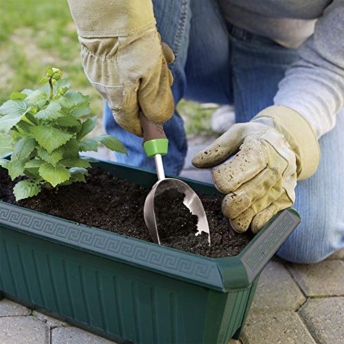 AMES 2445400 Stainless Steel Hand Soil Scoop with Ergo Gel Grip, 13-Inch, Gray - size: 13-Inch, style: Hand Transplanter