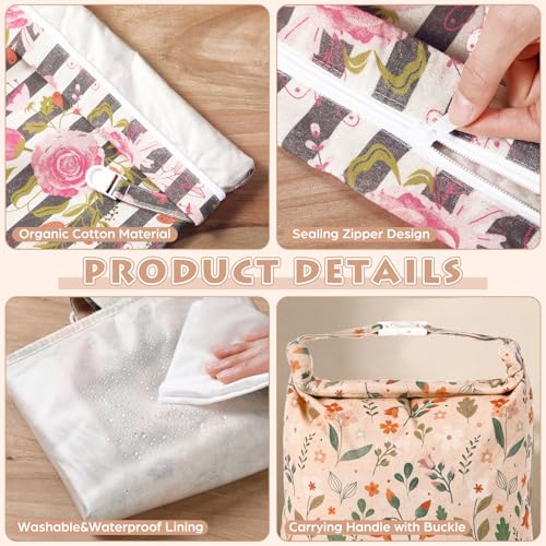 Tallew 3 Pack Beeswax Bread Bags for Sourdough Homemade Bread, Large 17x13 Inch Reusable TPU lining Beeswax Storage Bags with Sealing Zip Keep Fresh Freezer(Floral Style) - style: Floral Style