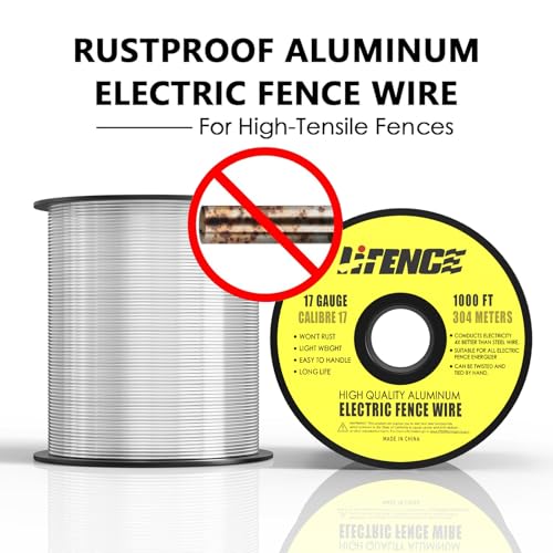 1000 ft 17 Gauge Aluminum Electric Fence Wire for Garden Fence, Electric Fence, Chicken Wire Fence,High Conductivity and Durability