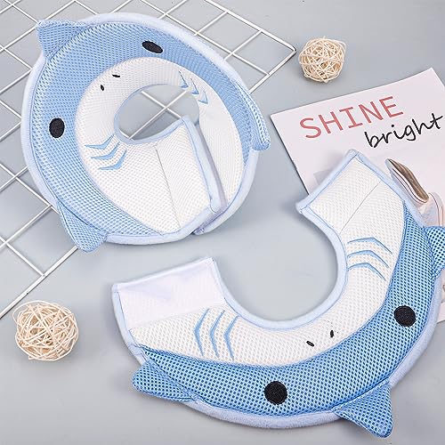 Friusate Cat Recovery Collar Cat Cone to Stop Licking After Surgery | Soft, Adjustable, Breathable, Lightweight Cat Cone - color: Blue Shark, size: S