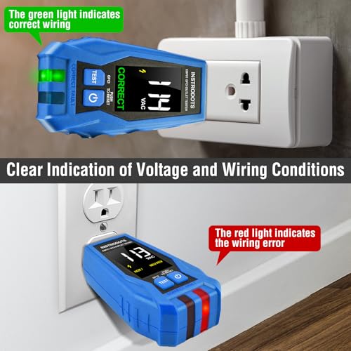 Circuit Breaker Finder & GFCI Outlet Tester for 90-135V AC Circuits | INSTRODOTS Breaker Finder Electrical Circuit Tracer with Color LCD Display & Buzzer Alarm, Includes Batteries & Carrying Case - size: Circuit Breaker Finder