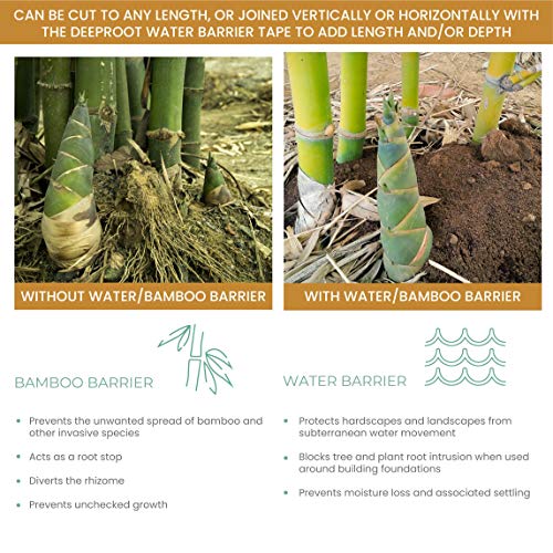 DeepRoot Water & Bamboo Root Barrier, HDPE, 30" x300' 60mil, USA Made | Durable HDPE blocks roots & water intrusion; easy-cut install; joins with sealant tape; 100% recycled, fully recyclable. - size: 30-Inch by 300-Feet Roll, 60mil Thickness, style: 60mi