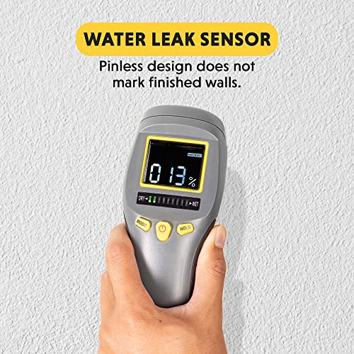 General Tools MM8 Pinless Moisture Meter for Wood, Walls & Mold Detection | Non-invasive wood moisture meter for walls, drywall & lumber. Mold detector for home moisture & humidity moisture testing. - size: MM8