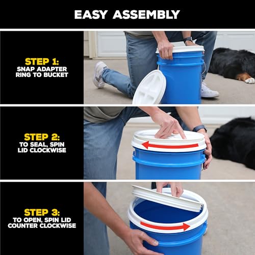Gamma2 Seal Lid | For Utility Buckets | Fits 3.5-7 Gallon Buckets | Red/White/Blue | Pack of 3 - size: Fits 3.5-7 gal (Pack of 3)