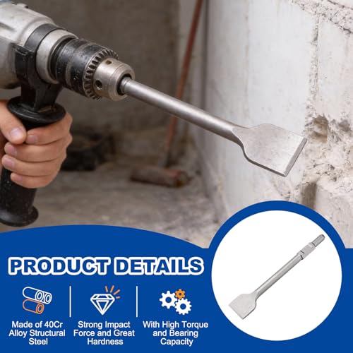 HARFINGTON 65A Shank Floor Scraper Chisel 16.1" x 2.95" Steel Jack Hammer Chisel Bit for Electric Demolition Gardening Landscaping Digging Cutting - size: 16.1" x 2.95"