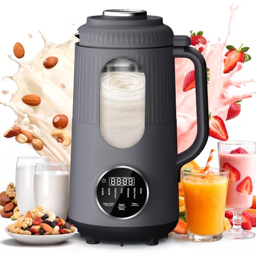 SilkSpin Milk-Smooth Nut Milk Maker Machine, Small Countertop Blender, Homemade Oat, Almond, Soy, Plant-Based Milk, Juice, MilkShake 35oz Automatic Soybean Milk Maker, Charcoal Gray