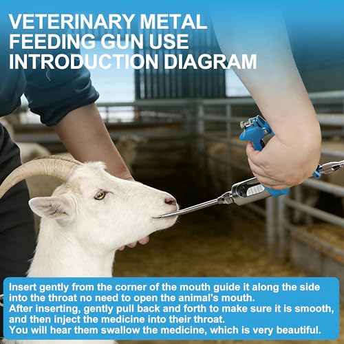 30ml Adjustable Livestock Drench Gun for Goats, Sheep & Cattle | Veterinary Continuous Doser with Includes Hose for Fast, Efficient Herd Medication - color: Blue, size: 30ML NO Kettle