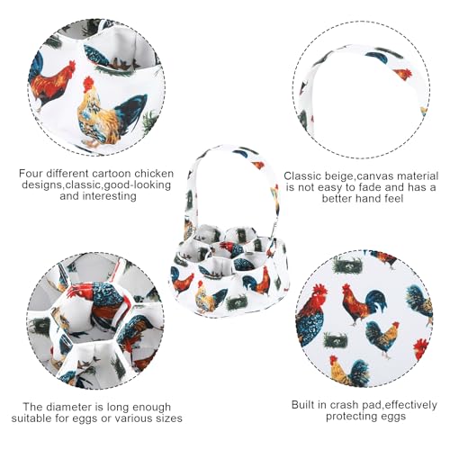 Egg Collecting Basket, Egg Basket for Gathering with 7 Pouches | Canvas Chicken Egg Basket for Chicken, Duck, Goose, Bird, Various Poultry Collection (Grass-nest chicken) - style: Grass-nest chicken
