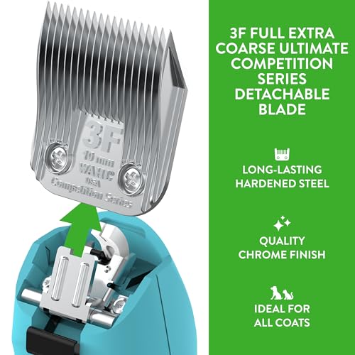Wahl Professional Animal Competition Blade, 2376-100, 3F | Extra Coarse, Detachable Blade with 25/64 in Cut Length - size: 3F