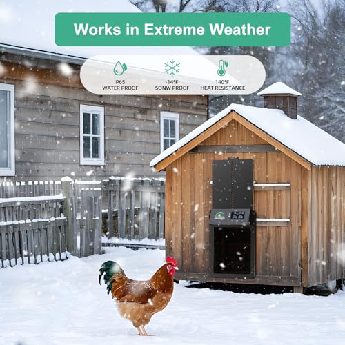 Aluminum Alloy Chicken Door, Automatic Chicken Door with Timer & Light Sensor