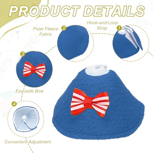 Bird Collars, Bird Cone Collar Protective Recovery Cones, Soft Adjustable Anti-Bite Feather Neck Protector (Blue, XS, 3 Pcs), Intended for Budgie/Cockatiel/Lovebirds - color: Blue, size: XS