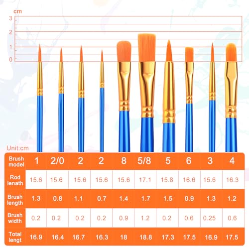 ESRICH 60PCS Paint Brushes, Paint Brush for Acrylic Painting | Artist Paintbrushes for Oil Watercolor, Body Face Rock Canvas, Small Paint Brushes for Kids, Blue - color: Blue, size: 60