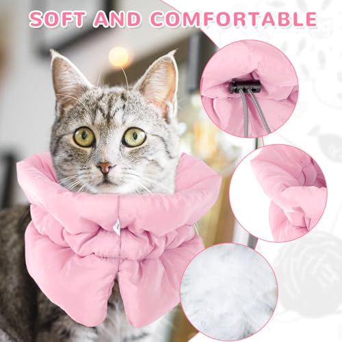 BOXOB Adjustable Waterproof & Soft Recovery Collar for Dogs and Cats | Cat Donut Cone Lightweight Neck Protective Elizabethan for Pets Kitten Kitty Puppy to Prevent Licking Wounds (S, Pink) - color: pink
