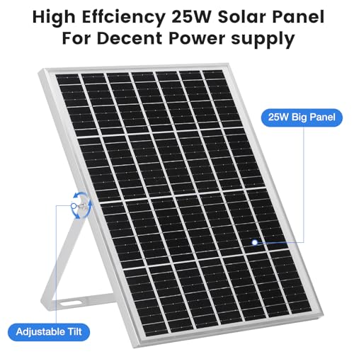 Fanspex 20.5'' Solar Ceiling Fan Light for Outdoor Gazebo Porch | 25W Solar Powered Rechargeable with Battery Backup for Chicken Coop, Greenhouse, Shed & Pet House Cooling or Air Circulation