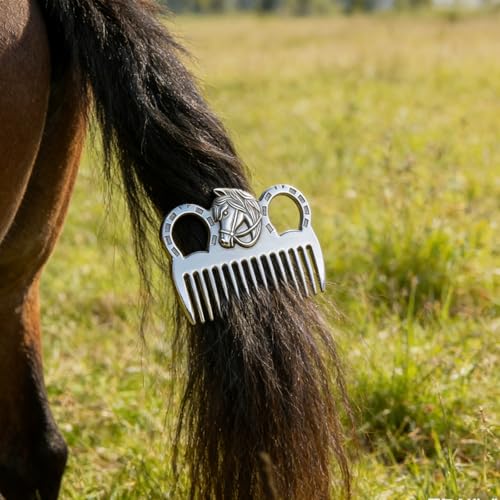2PCS Horse Comb, Horse Mane and Tail Comb，Portable Aluminum Alloy Horse Comb