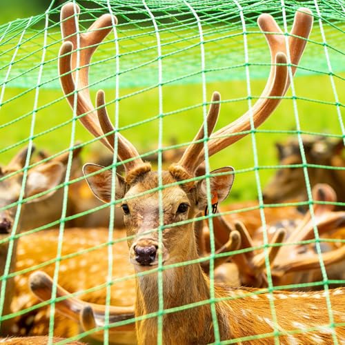 Deer Fence 4ft X 100ft Deer Fencing for Garden with 50 Cableties10 Stainless Steel Ground Stakes1 Storage Bag，Ideal for Garden Netting,Against Bird,Temporary Fence,Fruit Plant Protection - color: Green