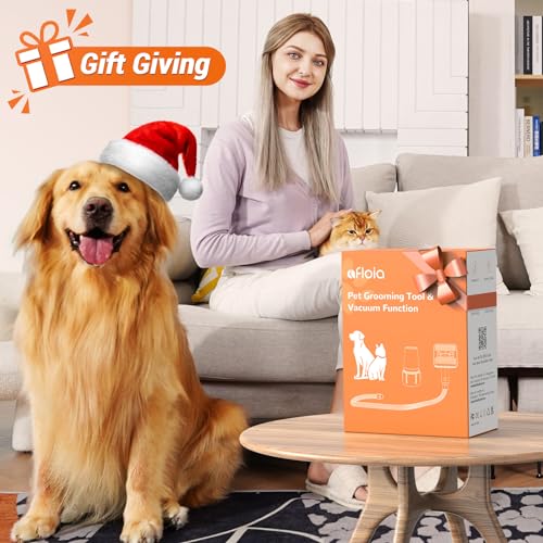 Afloia Dog Brush Vacuum Attachment for Dogs and Cats | Grooming Tool for 1-1.5-Inch Round Ports on Dyson, Bissell, Eureka & Dirt Devil, Hose Included, Vacuum Not Included