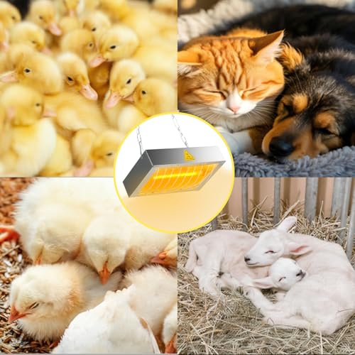400W Chicken Coop Heater Lamp, Brooder Heat Lamp for Chickens, Adjustable Temp and Height, No Assembly Heater for Chicks Pets Livestock, 1 Pack - color: Heat lamp 400W - 1 Pack