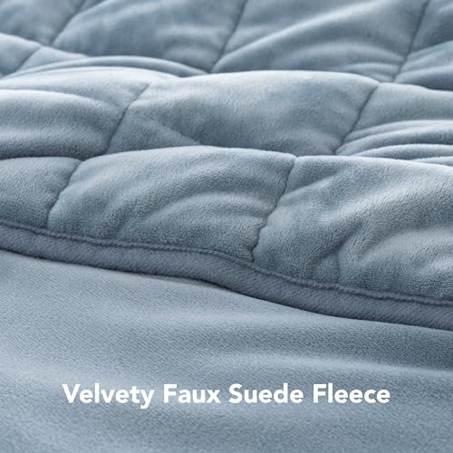 Berkshire Blanket Weighted Heating Pad - 18"x33" Electric Heat Wrap with 10 Heat Settings & Auto Shut Off - Soothing Heat Wrap for Back, Neck, Shoulders, Legs, Abdomen - Machine Washable & Portable - color: Polar Blue, size: 18" x 33"