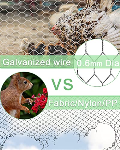 Garden Poultry Black Chicken Wire - 16.5 '' × 590 '' Chicken Wire for Crafts, Garden Fence Animal Barrier, 1 inch Mesh Poultry Netting Fence, Pet/Rabbit/Chicken Wire Fencing - size: 16.5 inch x 49.2 Ft