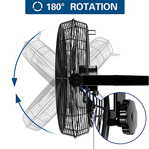 BILT HARD 18 inch Industrial Wall Fan, 4300 CFM, 3-Speeds High Velocity Wall Mount Fan with Sealed Motor, Heavy Duty Metal Barn Fans, 2 Pack - size: 18 inch