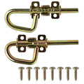 Loop Style Spring Locking Barrel Bolts Door Latch Hardware for Sheds, Gates, Barn Doors, Wooden Window, Chicken Coops - 1 Pair Includes 8 Screws - color: Gold