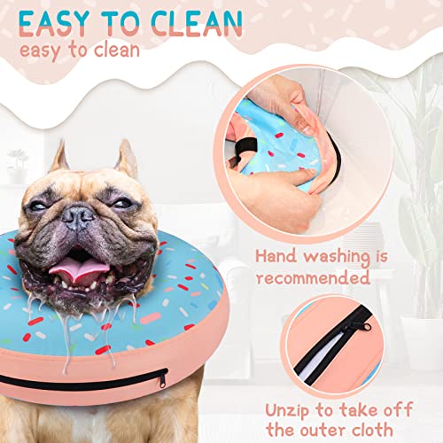 Supet Inflatable Dog Cone Collar Alternative After Surgery, Doggie Neck Donut Collar Recovery E Collar, Soft Dog Cone for Small Medium Large Dogs - color: Donut Blue, size: L(Neck 12"-16")