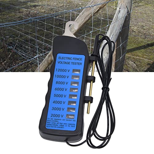 12KV Voltage Tester,Neon Fence Voltage Tester,Electric Fence Tester, 2000 to 12000V 8 Neon Indicator Lights, Fence Tester for Farms