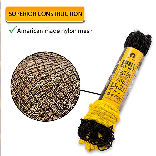 Slow Feeder Hay Net, 1.5 in Holes, Easily Holds 2 to 4 Flakes