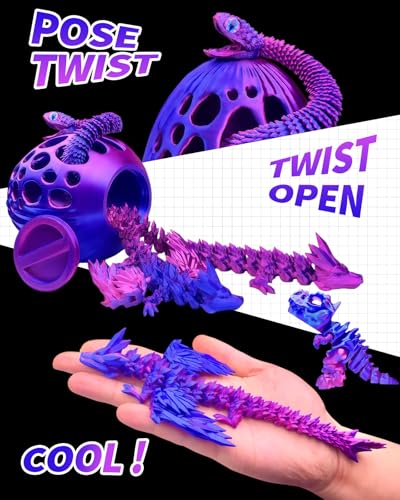 5pcs，12" 3D Printed Dragon Eggs,Dinosaur Egg,Crystal Dragon Toys,Snake Eggs, T Rex，Animals,Fidget Toy,Desk Executive Toy，Easter Eggs Basket Stuffers,Toys for Boys Kids Teen 5-7 4-6 8-12 (OO-03) - color: Oo-03