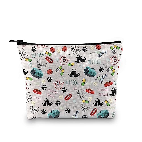 GJTIM Veterinary Technician Gift Vet Receptionist Gift Vet Assistant Gift Vet Medicine Graduation Gift Zipper Pouch Makeup Bag (Vet Tech Pattern Bag) - color: Vet Tech Pattern Bag