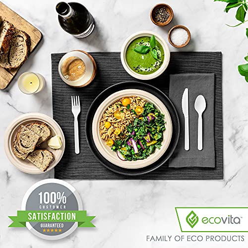 100% Compostable Paper Plates [7 in.] – 150 Disposable Plates Eco Friendly Sturdy Tree Free Liquid and Heat Resistant Alternative to Plastic or Paper Plates